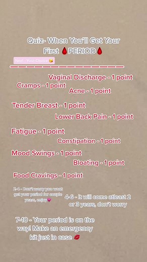 First Period Quiz: When Will You Get Your First Period?