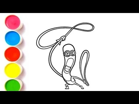 How to draw minion|Drawing and colouring minion|Cute minion drawing|Drawing minion