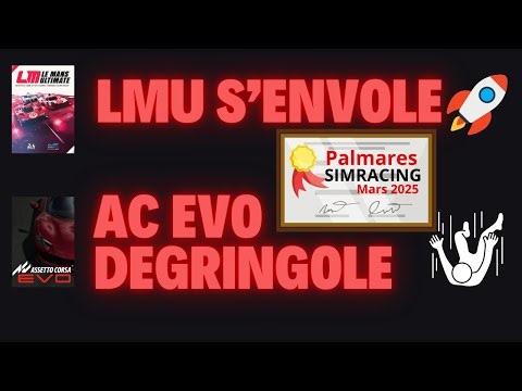 🏎️ TOP 10 des jeux de SIMRACING les plus joués en Mars 2025 | LMU FRANCHIT la barre des 1k joueurs !