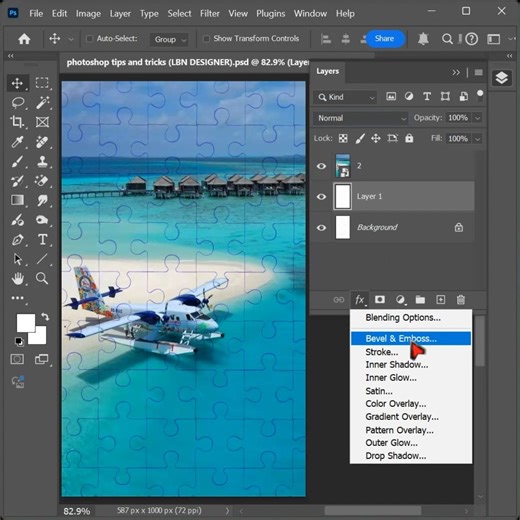 How to make puzzle image effects in photoshop shorts videos | Photoshop tips and tricks