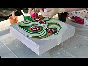 (849) Acrylic pour painting with Marbles ~ Fluid art for beginners ~ Abstract art ~ Fiona Art