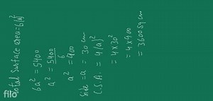 Total surface area of a cube is 5400sq.cm find the surface area... | Filo