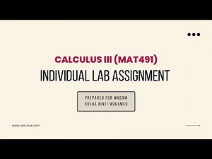 CALCULUS III (MAT491) - LAB ASSIGNMENT