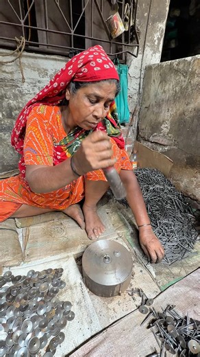 Amazing Process of Making Roofing Washers for Tin Houses #shorts #making #shortsfeed