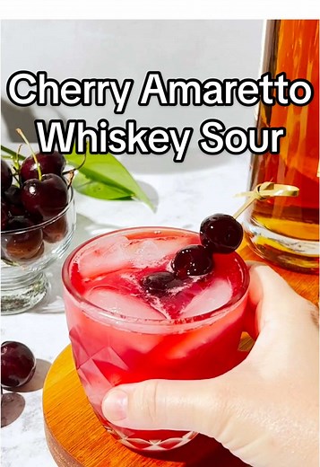 Cherry Amaretto Whiskey Sour Cocktail Recipe
