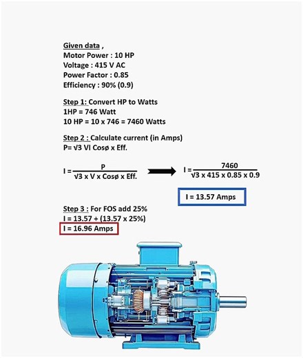 3-Phase Induction Motor Current Calculation: A Practical Example | Usama Fiaz posted on the topic | LinkedIn