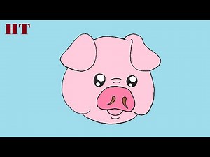 How to draw a cute pig face step by step