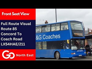 Full Route Visual | Go North East Bus Route 85 - Concord To Coach Road | LX54HAE/211