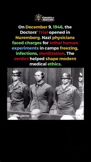 Ghosts of History | December 9, 1946 The Day the World Faced “Science Without a Soul” #shorts #Nuremberg #DoctorsTrial #WWII #WarCrimes MedicalEthics History... | Instagram