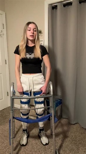 Pyper Bost on Instagram: "Practicing my balance⚖️ #spinalcordinjury #recoveryjourney #kafo"