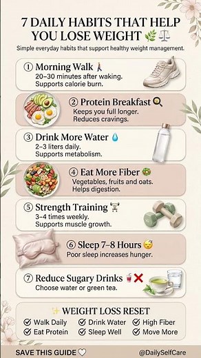 7 Daily Habits That Help You Lose Weight 🌿⚖️ | Simple Weight Loss Tips