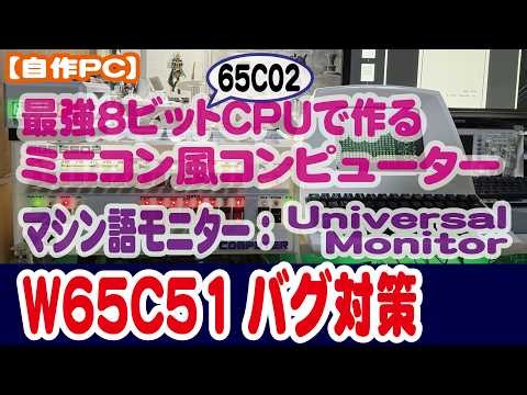 【自作PC】最強8ビットCPU：65C02で作るミニコン風コンピューター ／ Universal Monitorをインストール → シリアルインターフェースIC：W65C51のバグ？解説と対処法