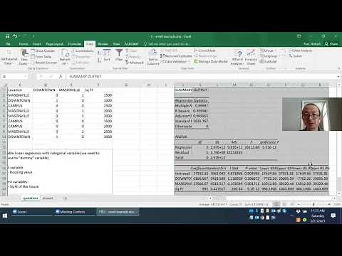 Basic Excel: multi-variable linear regression + categorical variable