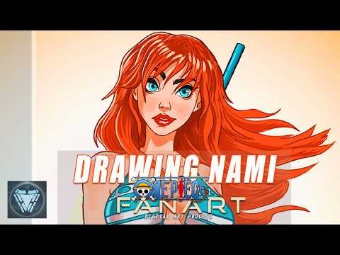 DRAWING NAMI (One Piece) | IN PHOTOSHOP | Digital Art Process