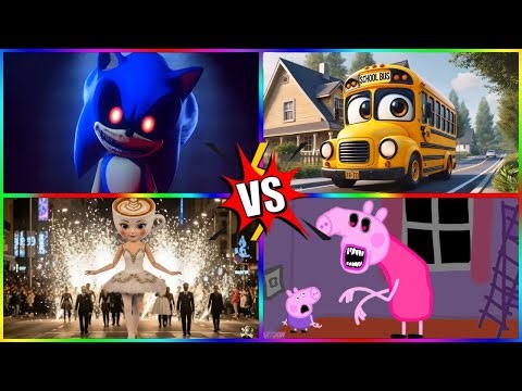SONIC.EXE Vs PEPPA PIG.EXE Vs SIREN HEAD Vs LIN GANG MELON - Tiles Hop Edm Rush!