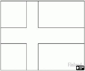 Flag of Finland coloring page printable game