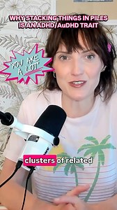 The tendency to ‘stack’ objects, like making little towers of items, piling things to do later, is a way of externalizing working memory challenges. Nonverbal working memory means that out-of-sight often means out-of-mind. Stacking becomes a way to keep items ‘alive’ in the visual field, ensuring that a task or category doesn’t vanish into the mental void. #adhd #ADHDLife #organization | Jen Kirkman