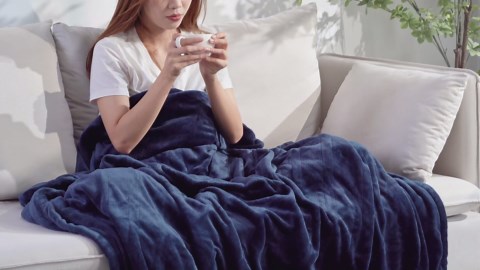 CURECURE Heated Electric Blanket Twin Size 62" x 84" Flannel Heated Blanket with 6 Heating Levels & 10 Hours Auto Off, Comfort Warm Blanket for Home Office Use, Machine Washable