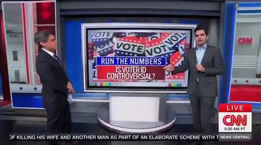 CNN Chief Data Analyst Harry Enten says their data reflects 83% of Americans favor requiring photo ID to vote in elections. In fact, support has grown in recent years. Per Enten, later in the segment, "voter ID is not controversial by party, and it is not controversial by race." In Washington, numerous Republicans are trying to get the Safeguard American Voter Eligibility (SAVE) Act to a vote as part of the funding package currently under review in the US House. The act requires a voter ID to pa