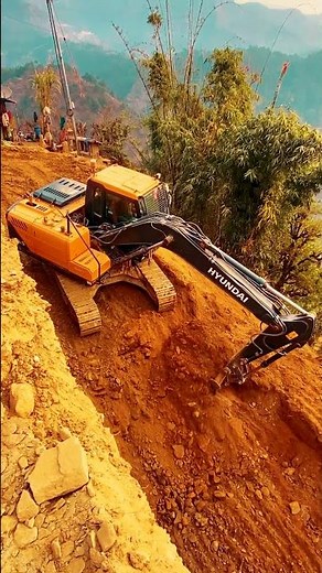Digging Road with Hyundai Excavator