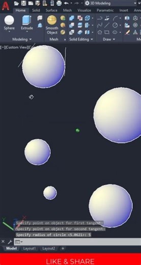 Sphere command in AutoCAD #autocad #autocad #autocadblocks #cadsoftware #education #problemfix