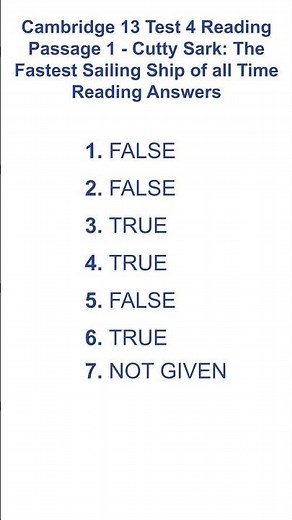 Cambridge 13 Reading Test 4 Passage 1 - Cutty Sark: The Fastest Sailing Ship of all Time 24.10.2025