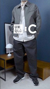 [All-Uniqlo Outfit] Introducing an outfit using a zip-up blouson, broad oversized shirt, and easy...