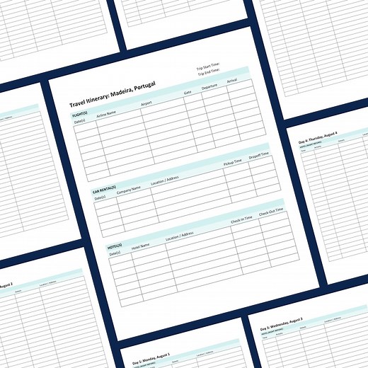 Travel Itinerary Template in Word Doc Format | Make Travel Planning Easy With This Editable, Fillable, Printable Travel Itinerary Template - Etsy Australia