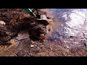 Completely Busting Beaver Dam with Excavator