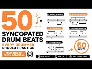50 Syncopated Drum Beats Every Drummer Should Practice - From 8ths to Fast Subdivisions 🥁