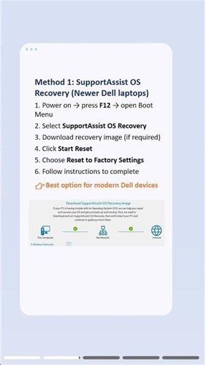 Factory reset your Dell laptop from the boot menu—step-by-step guide. #dell #reset