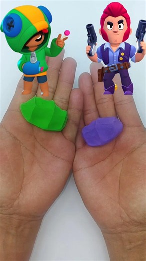 Mixing Brawl Stars Colors: Leon Green & Colt Purple! 🟢💜 #satisfying #colormixing