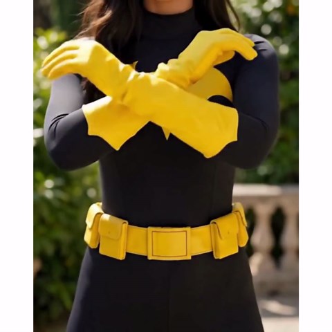 Batgirl Cosplay Costume | Black Yellow Jumpsuit, Cape, Gloves, Belt, Boots - Etsy