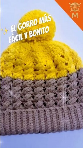 El gorro más fácil y bonito que vas a tejer 😍🧶 | Crochet paso a paso 💛🤎