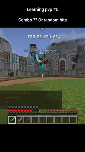 Minecraft learning pvp #minecraft #pvp #combo