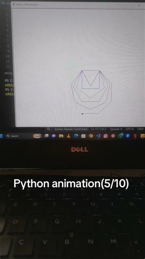 python animation with turtle displaying shapes #coding #pythonanimation #
