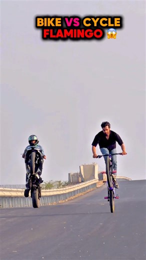 bike vs cycle flamingo 😱 #fangrideryash #shorts