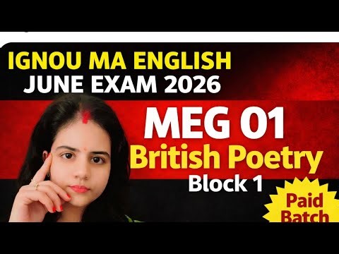 IGNOU MA English Classes | MAEG New syllabus 2026 #ignoumaenglish |MA English Syllabus 2026 #meg01