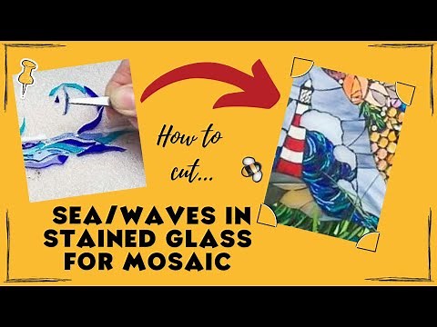 How to cut stained glass for water/sea mosaic.