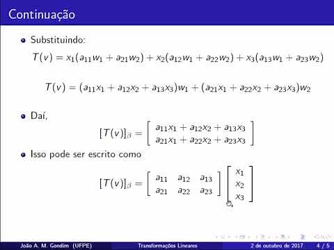 [Transformações Lineares] Entendendo a matriz de uma transformação linear