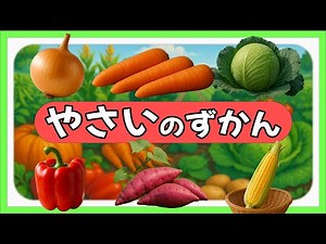 【野菜の名前】綺麗なやさいの写真図鑑-０歳から３歳向け（全60種類）