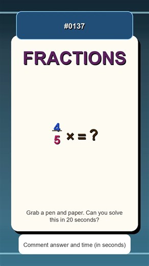 4/5 × 4 = ? | Quick Fractions Practice | Multiplying Fractions