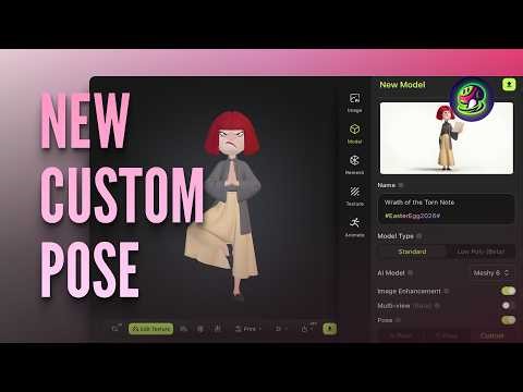 New Custom Pose: Generate 3D Characters in Any Pose You Want
