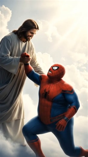 Spider-Man Crying Before Jesus | Even Heroes Need Saving..💔🕷️✝️ #shortfeed #Shorts #Jesus #Spiderman