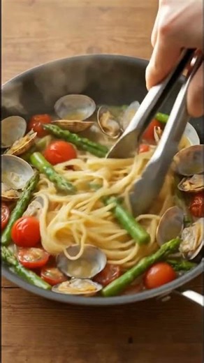 あさりとアスパラのボンゴレビアンコ #cooking #煮る #料理