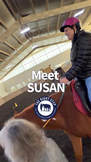 After two strokes and craniotomy brain surgery to keep her alive, life changed for Susan. Then two years ago, she started adaptive riding at The Right Step, which she loves. Susan says, “This is something I can do that feels kind of normal.” “Mentally, I like that I can do something. Physically, it’s helped with balance and my core strength. “I like that people here treat me with respect.” “I’m still learning and making progress.” We love working with Susan and seeing her progress! #adaptiveridi