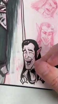 ⚔️ Inking a Fing Expression #inking #drawing #characterdesign #comicart #shorts