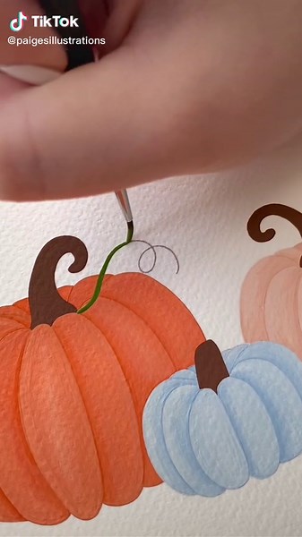 Autumn Painting Montage | Gouache Pumpkins & Brushstrokes