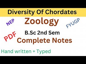 BSc Zoology 2nd Semester Notes | Diversity of Chordates | B.sc Sem 2 Zoology Core | NEP/FYUGP