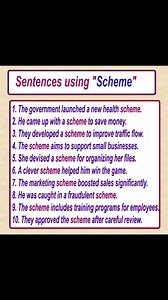 Learn English sentences using the word "Scheme" Learn English sentences English sentences Learn online #dailyenglish #learnenglish #englishspeaking #English #englishteacher #dailyusesentences #dailyenglishspeaking #ukenglish | English Learning